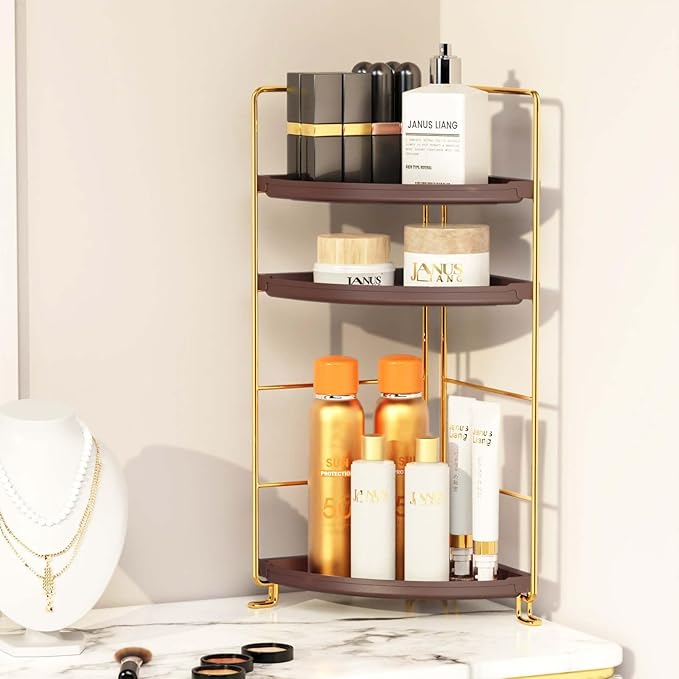 JANUS LiANG 3-Tier Corner Bathroom Organizer Countertop by JANUSLiANG