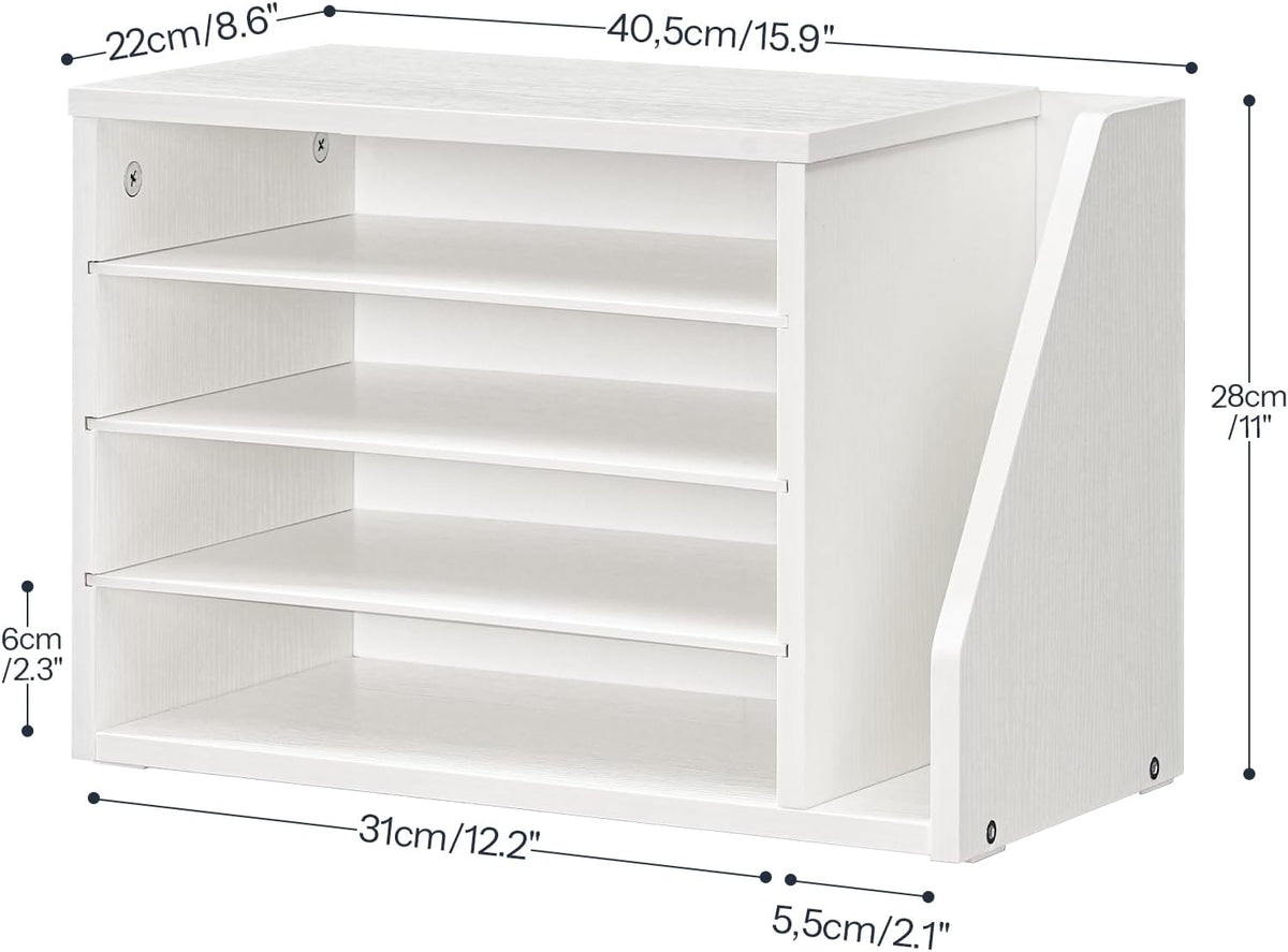 HOOBRO Mail Sorter, Literature Organizer with Adjustable Shelves, Paper Organ...