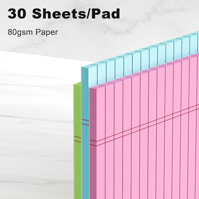 AILZFEI Colored Legal Pads 8.5 x 11 Note Pads 8.5x11 inch, Wide Ruled Clear - Image 3