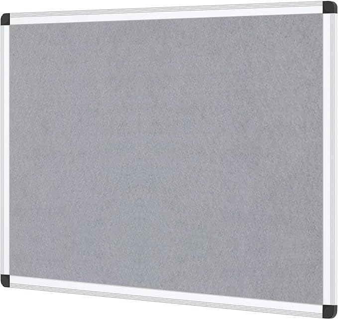 VIZ-PRO Notice Board Felt Gray, 48 X 36 Inches by VIZ-PRO