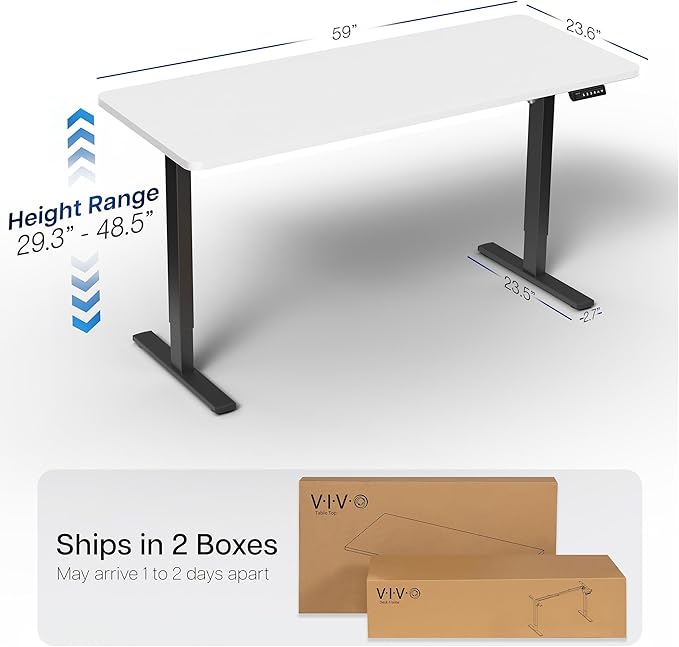 VIVO Electric 60 x 24 in Standing Desk, Memory Height Adjustment, 1B Series - Image 3