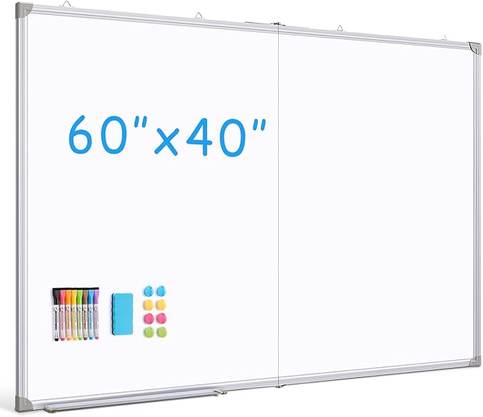 DOLLAR BOSS Large White Board 60 x 40 Inch Foldable Magnetic Whiteboard by DOLLARBOSS