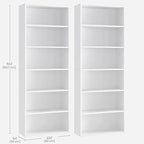 VASAGLE Set of 2 Bookshelves, 23.6 Inches Wide, 6-Tier Open Bookcases - Image 3