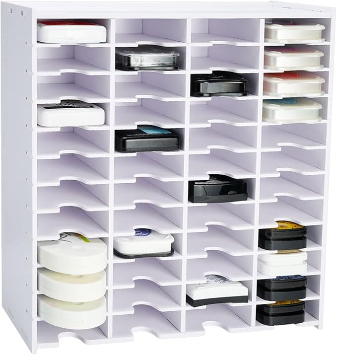 Krafetto 48 Grids Ink Pad Storage Rack, Wall-mountable Stamp Pad Organizer by Krafetto