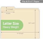 Woodlake Manila File Folders – Letter Size, 1/3-Cut Oversized Tabs, 100 Pack - Image 2