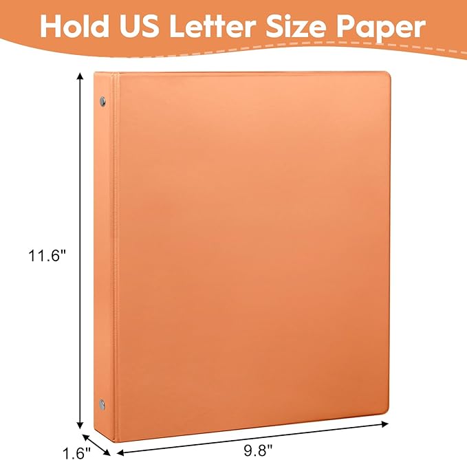 CIXILDTS 6-Pack 1-Inch Round Ring Binder, Standard 3 Ring Binder Fit Letter - Image 2