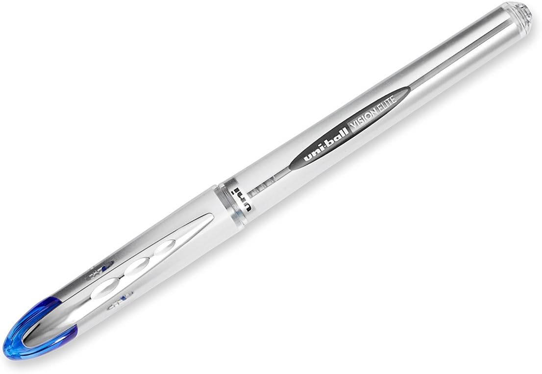 uniball Vision Elite Roller Ball Pen,Blue Ink, Bold 10 Pens Per Order (69024)