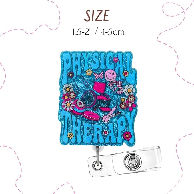 3PC Physical Therapist Badge Reels Physio Therapeutic Occupational Therapy Name - Image 2