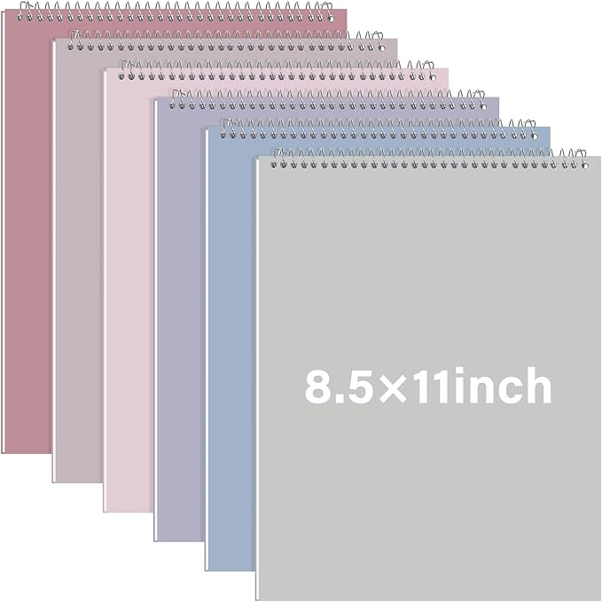 Maitys 6 Pcs Legal Pad Steno Spiral Notebook 8.5" x 11" Top Bound Spiral Pads by Unknown