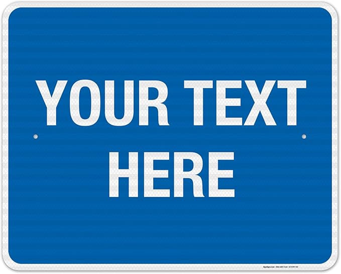 Personalized Custom Blue Background Customize by SigoSigns