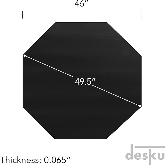 DESKU - Octagon Gaming Chair Mat, Computer and Office Chair Mat - Image 2