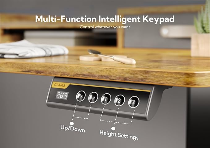Claiks Standing Desk with Drawers, Adjustable Stand Up Electric Small Standing - Image 7