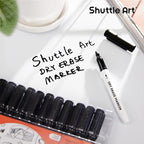 Shuttle Art Dry Erase Markers, 15 Pack Black Magnetic Whiteboard Markers - Image 7