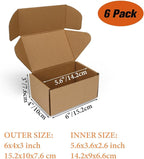 PHAREGE 6x4x3 inch Shipping Boxes 6 Pack Brown, Tab Lock Tuck Top Mailer Boxes - Image 2