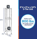 Shelving Inc. 8" d x 8" w Chrome Wire Shelving - Image 2
