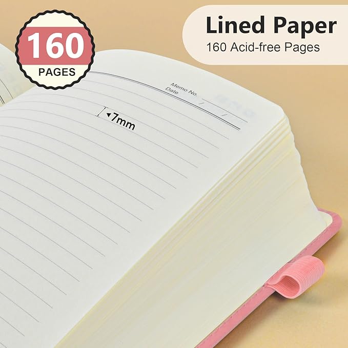 PERCUN Lined Journal Notebook for Men & Women, 160 Pages College Ruled Journal - Image 4