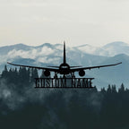 Personalized Metal Airplane Wall Art, Airplane Name Sign, Customized Pilot Name - Image 5