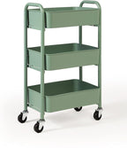SunnyPoint 3-Tier Delicate Compact Rolling Metal Storage Organizer - Image 2