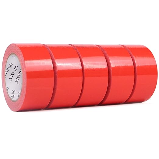 QILIMA 5-Pack Red Duct Tape, Industrial, Professional Use, 2 Inch X 30 Yards by QILIMA