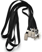 Beebel Black Lanyards 100 Pack Nylon Flat Badge Lanyard Bulldog Clip - Image 3
