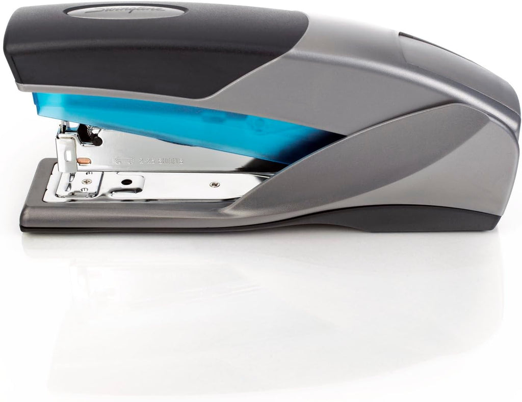 Swingline Stapler, 25 Sheet Capacity, Optima 25, Jam Free, Reduced Effort, Soft Grip, Blue and Gray (66404) (Pack of 6)