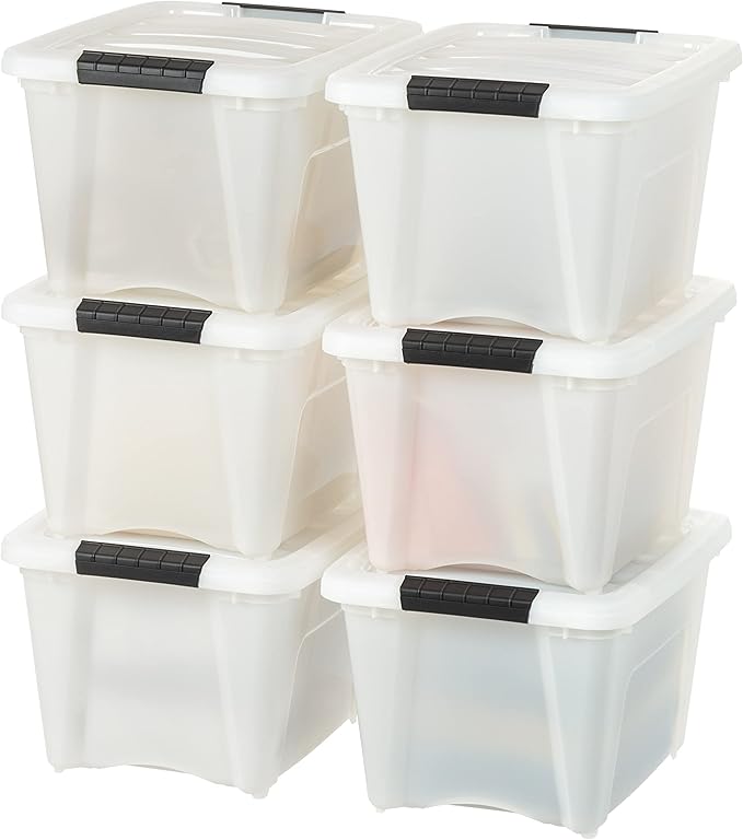 IRIS USA 19 Qt Stackable Plastic Storage Bins by IRISUSA