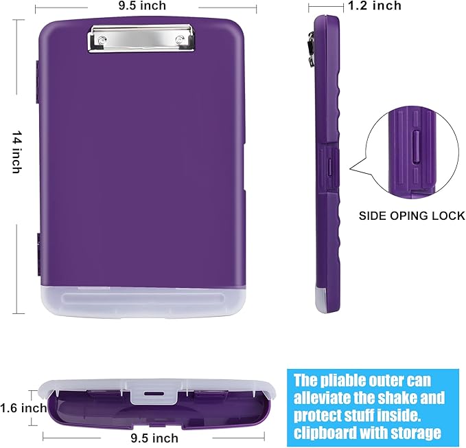 Purple Clipboard with Storage, TFDLCG zm Clip Boards with Storage Compartments - Image 5