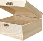 unfinished wooden box with lid rectangle crafts wood showing dimensions