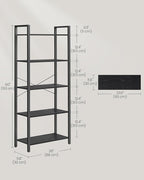 VASAGLE 5-Tier Bookshelf, Bookcase - Image 3