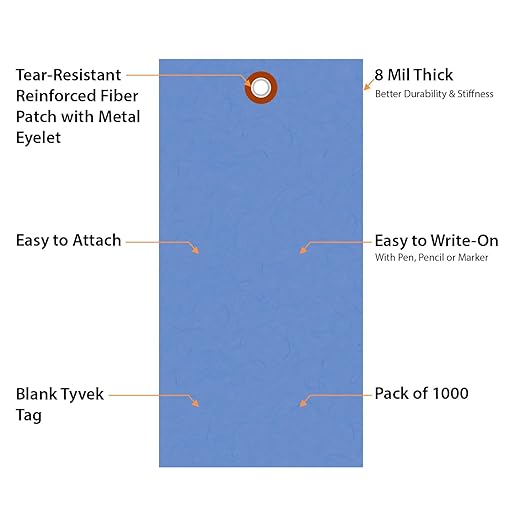 SmartSign 6.25 x 3.125 inch “Blue” Blank Tyvek Shipping Tags - Image 4