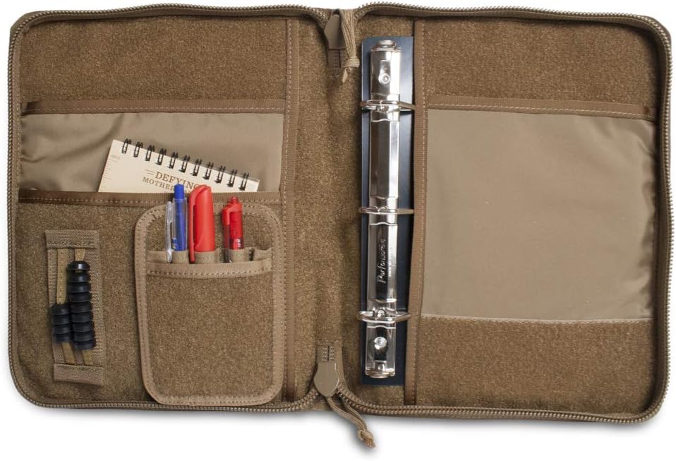 Tactical Notebook Covers Tactical 3-Ring Binder Cover | Zippered Case for Military Field Admin & Map Storage | Fits 5.5” x 8.5” Paper | Tactical Organizer with Durable Protection for Field Use