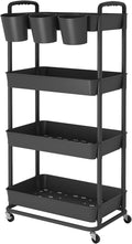 JIUYOTREE 4-Tier Plastic Rolling Storage Cart Utility Cart by JIUYOTREE