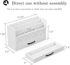 WISUCART Bamboo Mail Organizer Countertop Wood Desk Organizer Drawer Tabletop - Image 7