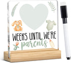 Baby Announcement Gifts for New Parents, Funny Baby Countdown Weeks Acrylic Sign by YUANHAO