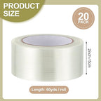 Treela 20 Rolls Strapping Tape 2 Inch X 60 Yards 5.5 Mil Fiberglass Filament - Image 2