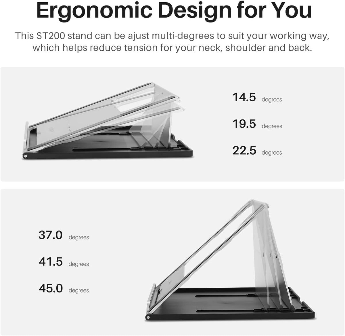 HUION Adjustable Stand Multi-Angle Desk Stand for 10-15.6" Drawing Tablet