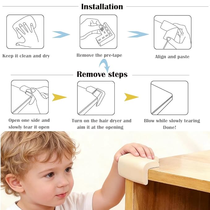 12 Pack Soft Corner Protector Baby Proofing Edge & Corner Guards, Furniture - Image 5