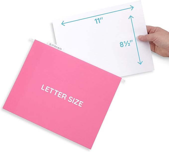 Blue Summit Supplies 25 Pink Hanging File Folders Letter Size, Reinforced - Image 4