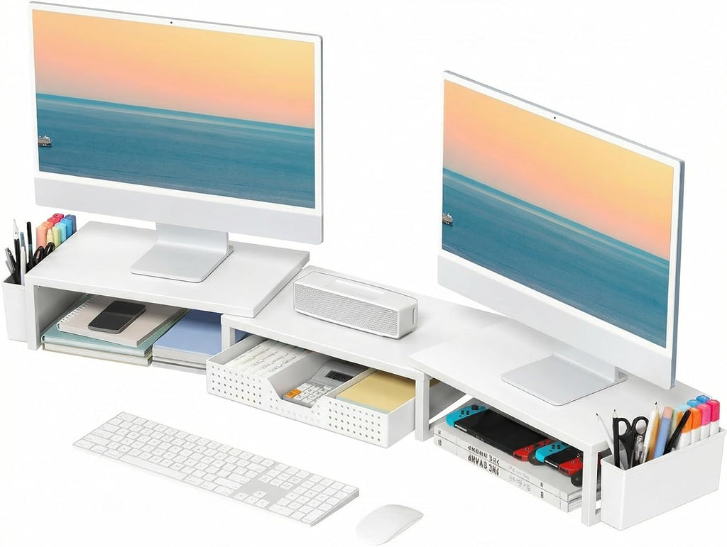 opnice desk organizers and accessories, dual monitor stand, main product view