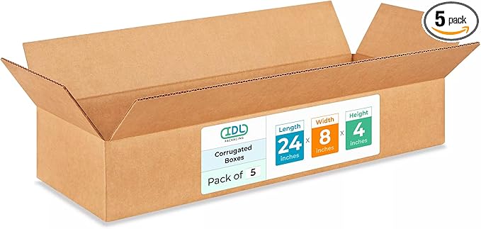 Large Shipping & Moving Boxes 24 x 8 x 4 inches by IDLPackaging