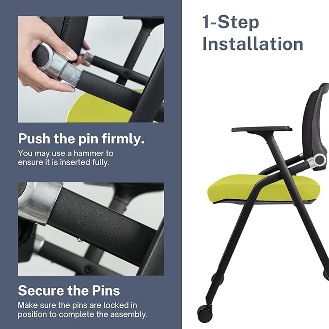 SLKJChr 2 Pack Foldable Office Chairs - Image 6
