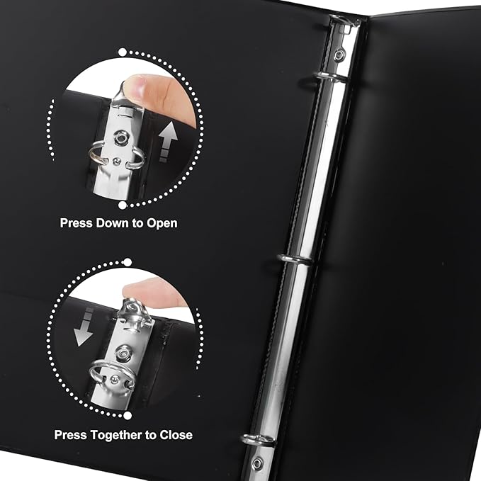 CIXILDTS 1-inch Round Ring Binder, Standard 3 Ring Binder Fit Letter Size Paper - Image 3