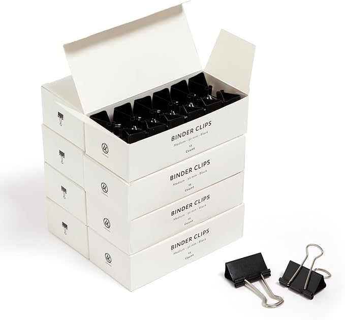 U Brands Binder Clips, Medium 1-1/4" Width, 1/2" Paper Holding Capacity by UBrands