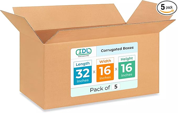 Extra Large Shipping & Moving Boxes 32 x 16 x 16 inches by IDLPackaging