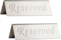 Reserved Sign - Brushed Stainless Steel Free Standing Table Top Compliance Sign by OKOMATCH