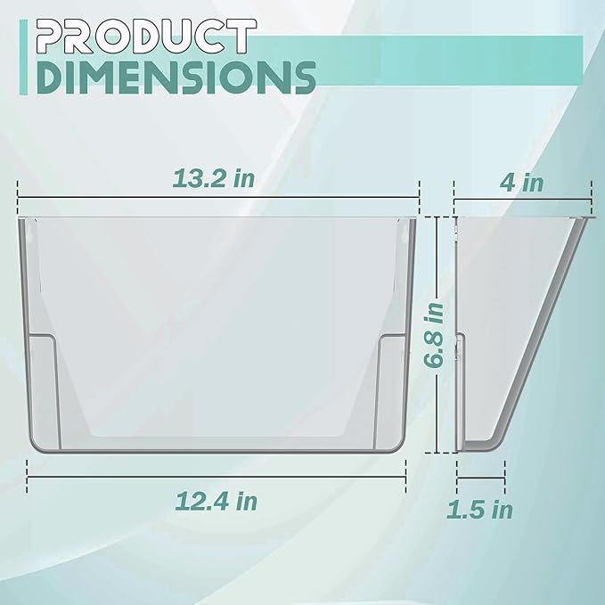 MINDEPOT 6 Pockets Acrylic Wall File Organizer, Plastic Hanging Wall File Holder - Image 8