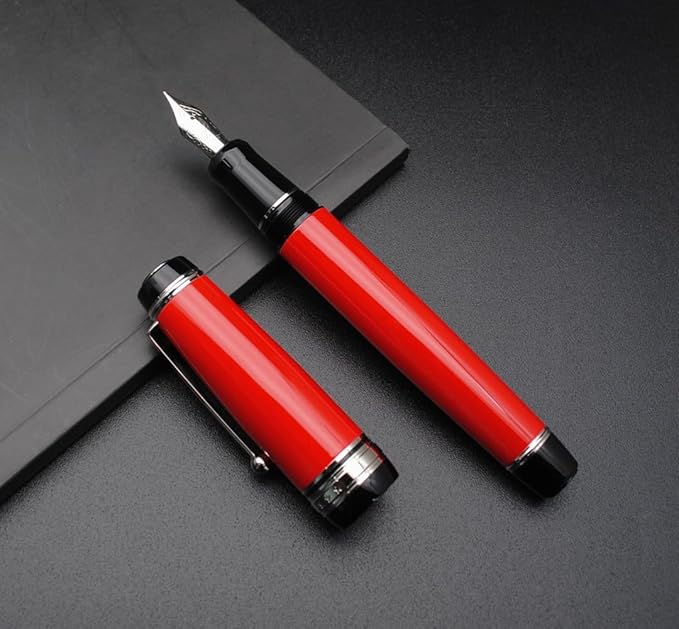 xixixiaozhu Metal Big Fountain Pen Set Medium Nib 0.7mm, Includes Ink Refill - Image 2