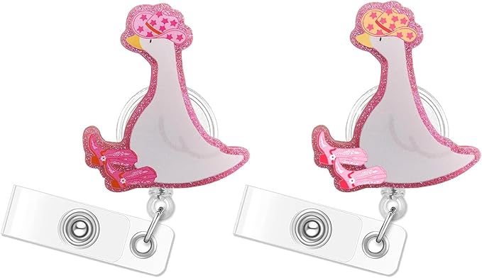 2pc Silly Goose Nurse Badge Reel, Funny Cute Work Badge Holder by Unknown