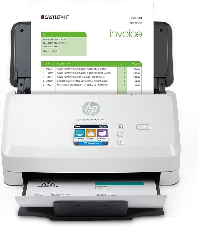 HP ScanJet Pro N4000 snw1 40ppm Wi-Fi/USB Color Duplex Scanner by HP