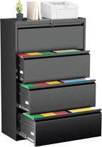 Greenvelly 4 Drawer File Cabinet, Metal Filing Cabinet by Greenvelly